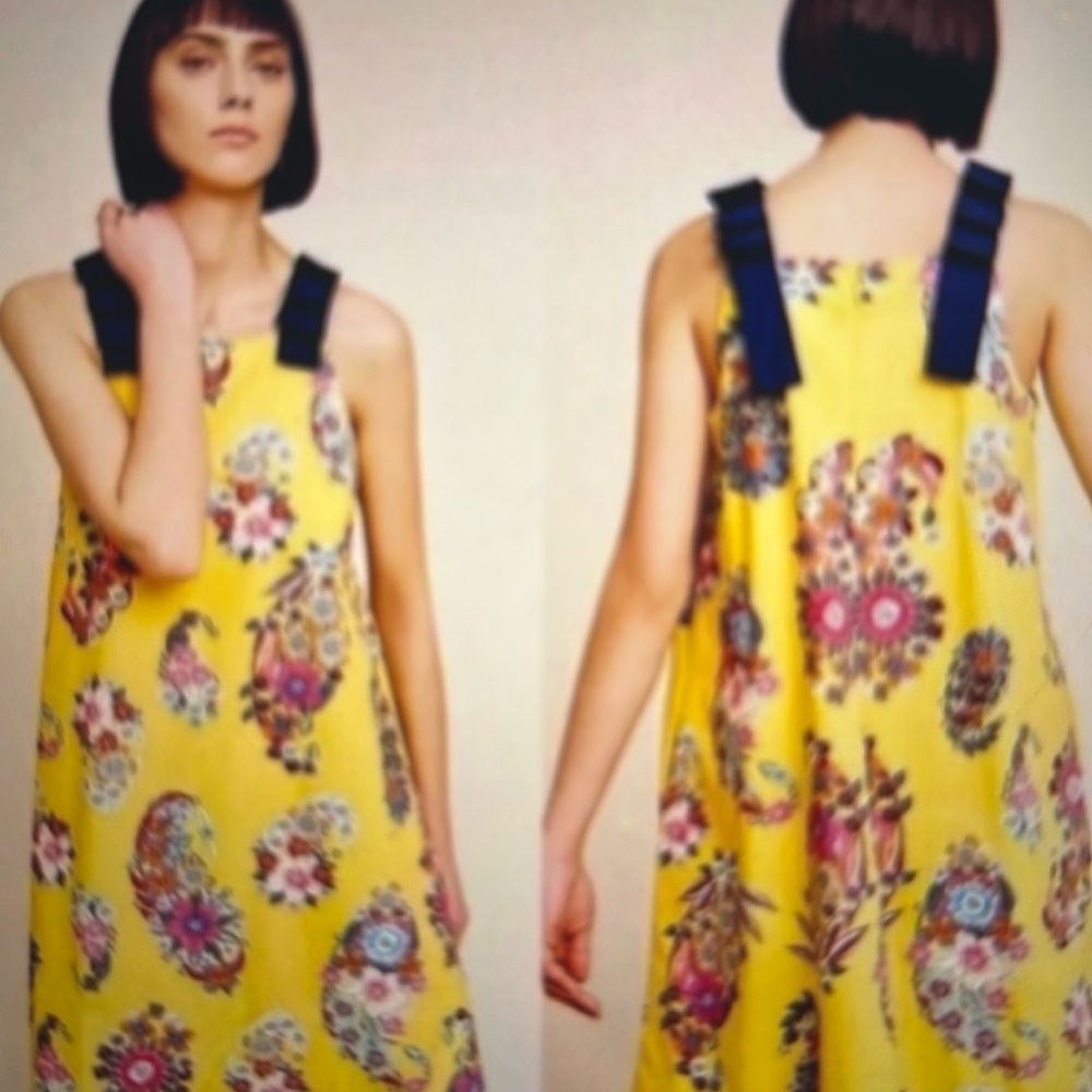 Anthropologie Maeve Sunnis Floral Ribbon dress it has pockets